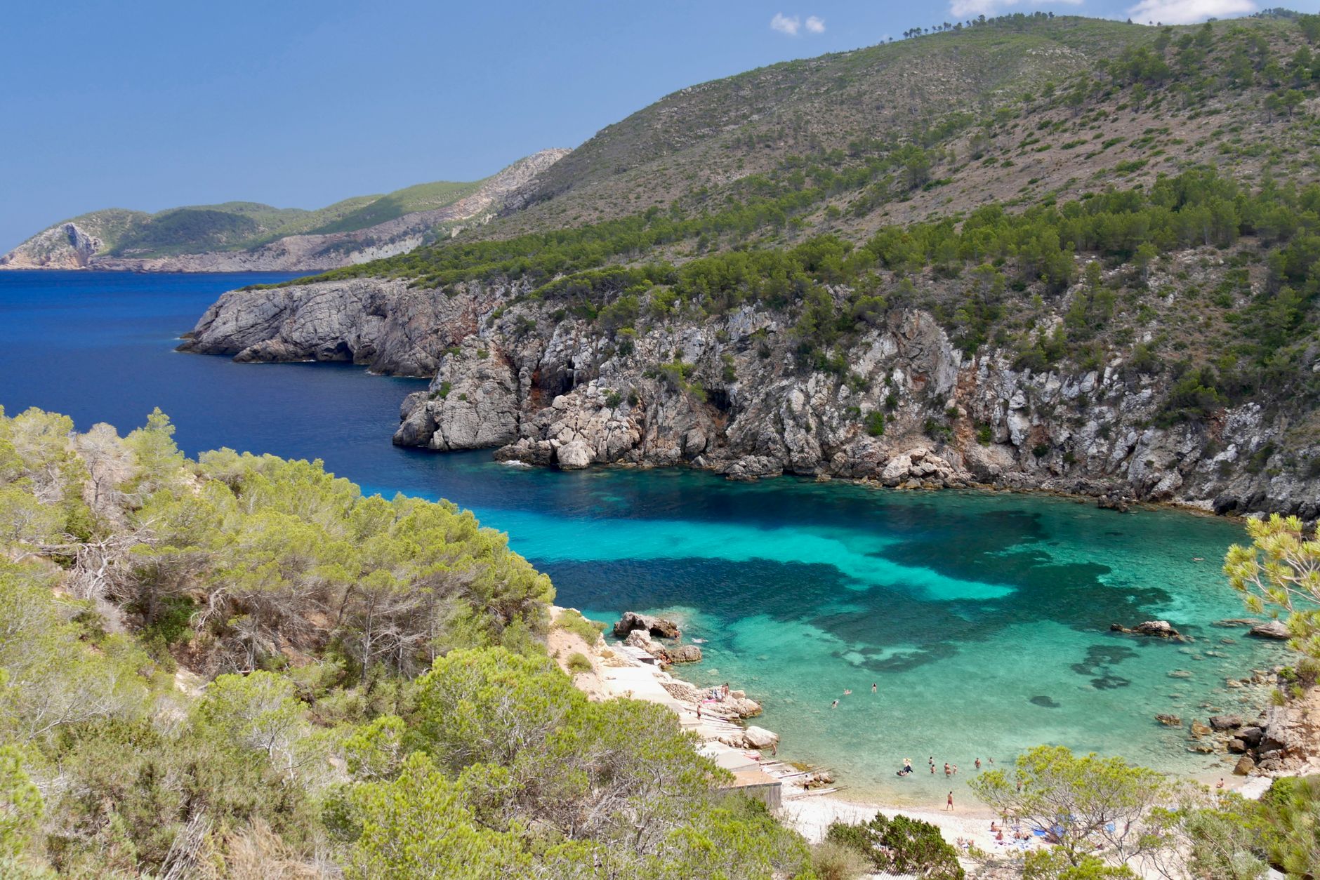 stunning coastal cove in ibiza spain