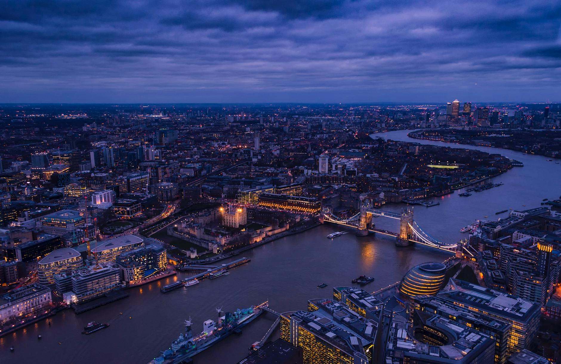 london at dusk