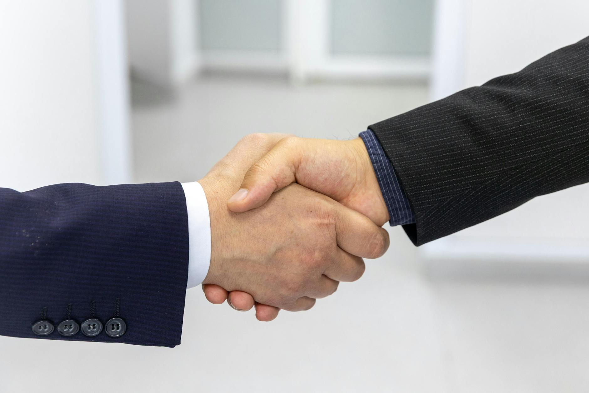 professional handshake in a business setting