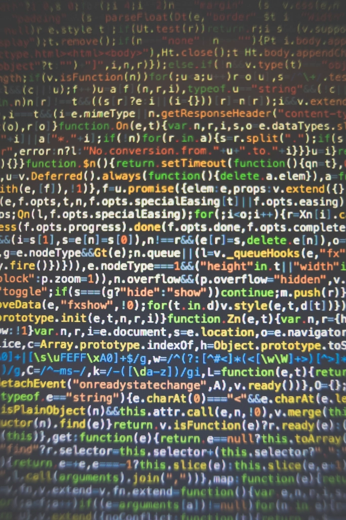 Close up of computer coding